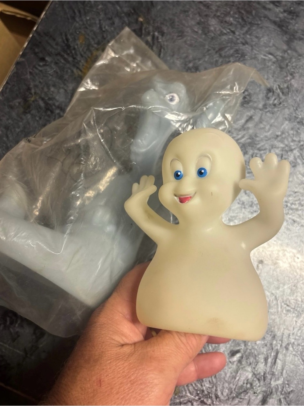 Vintage Casper The Friendly Ghost Halloween PVC Figures. Casper & Stretch. Glow